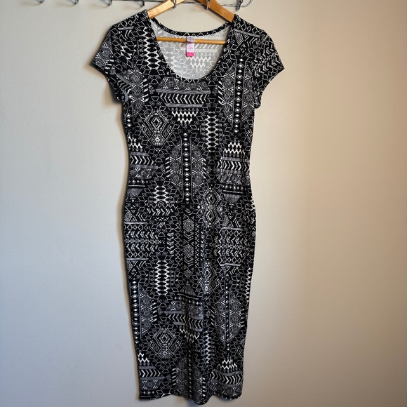 No boundaries Womens Juniors Aztec Jersey Dress Size Medium(7-9) Resort Vacation - Picture 1 of 11